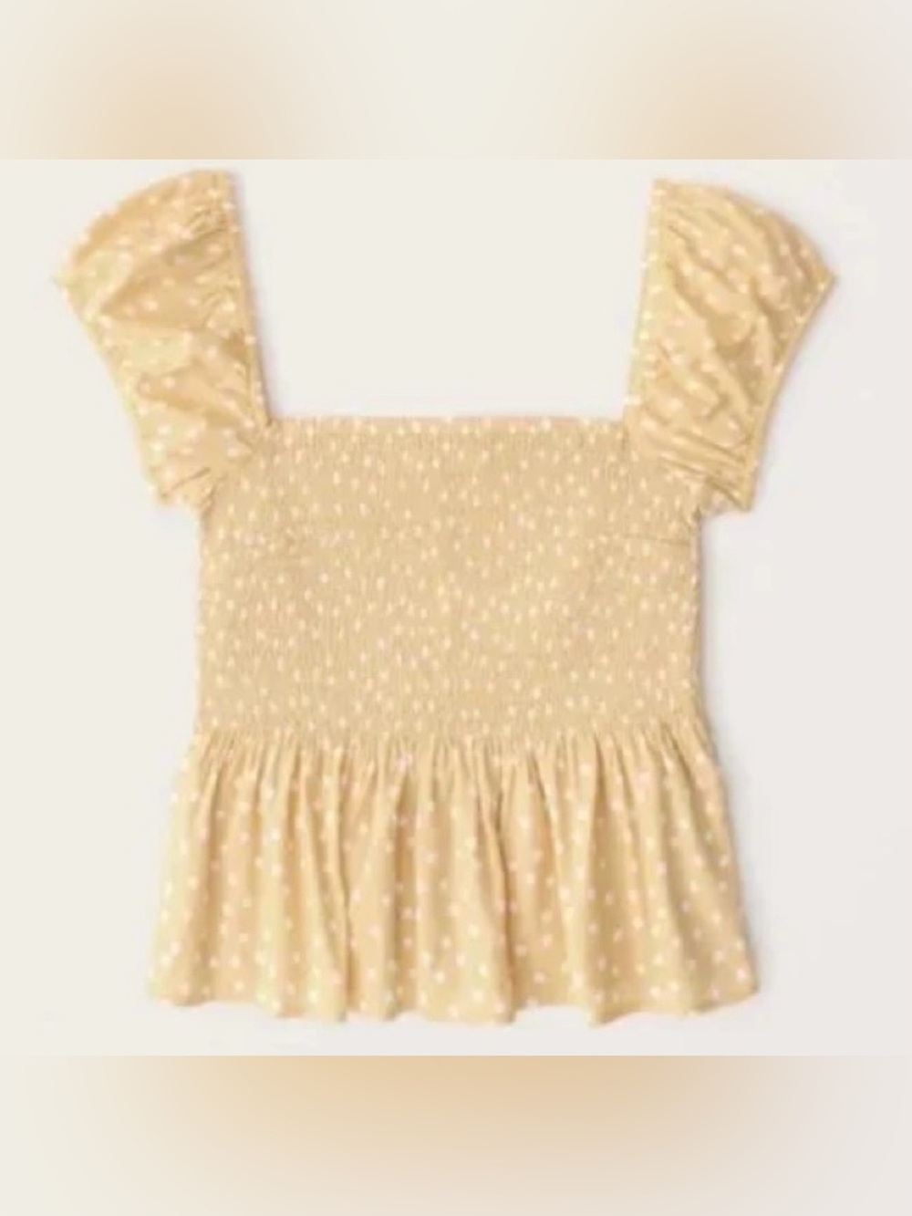 Abercrombie & Fitch Yellow Dot Smocked Top